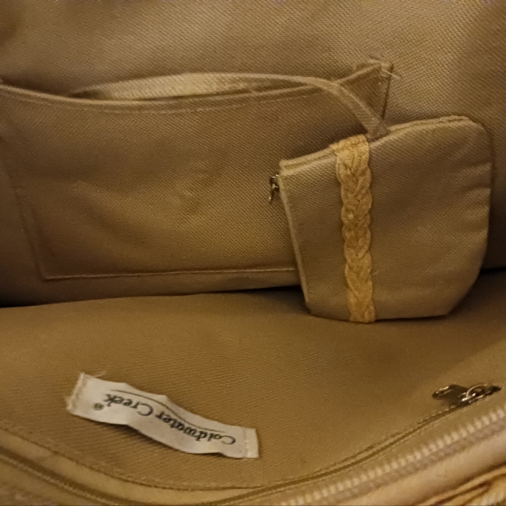 Coldwater Creek Natural Vegan Handbag 👜New!👛With Attached Coin Purse Gift. 🎁 - Picture 6 of 11